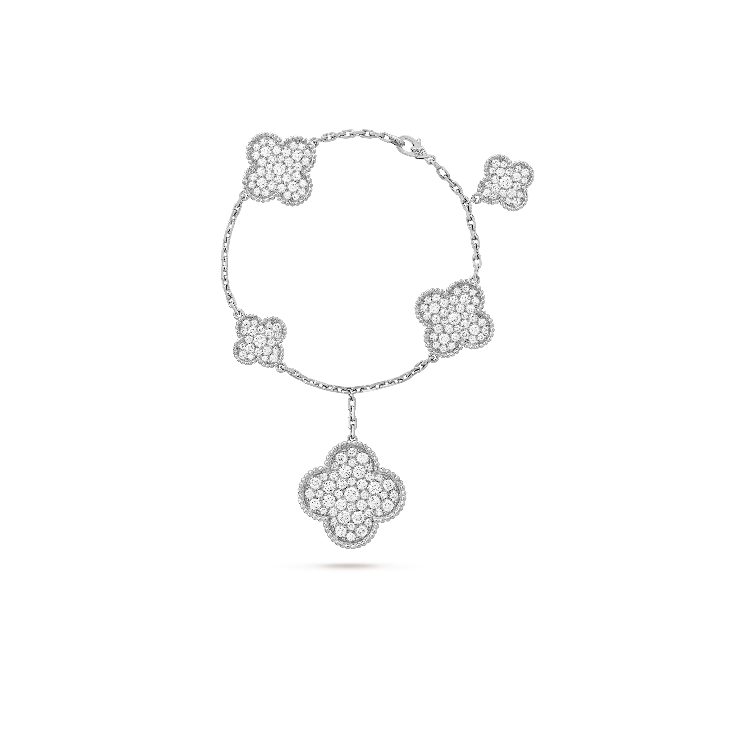 VAN CLEEF  ARPELS MAGIC ALHAMBRA BRACELET, 5 MOTIFS - WHITE GOLD, DIAMOND  VCARN9MQ00